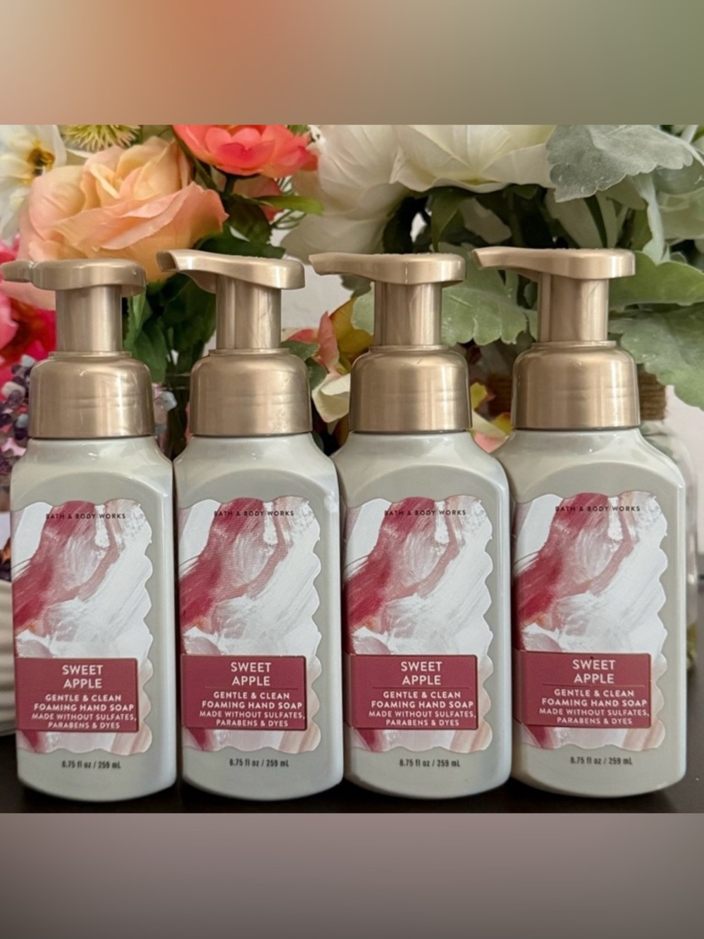 🆕🍎 BATH & BODY WORKS “SWEET APPLE” 4-PIECE FOAMING HAND SOAP COLLECTION. NEW.
